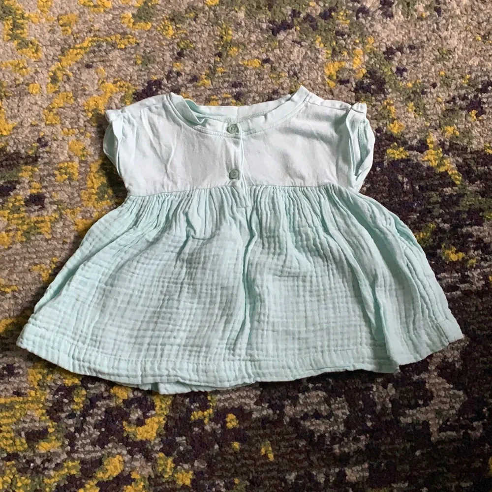 Gap aqua gauze baby doll shirt